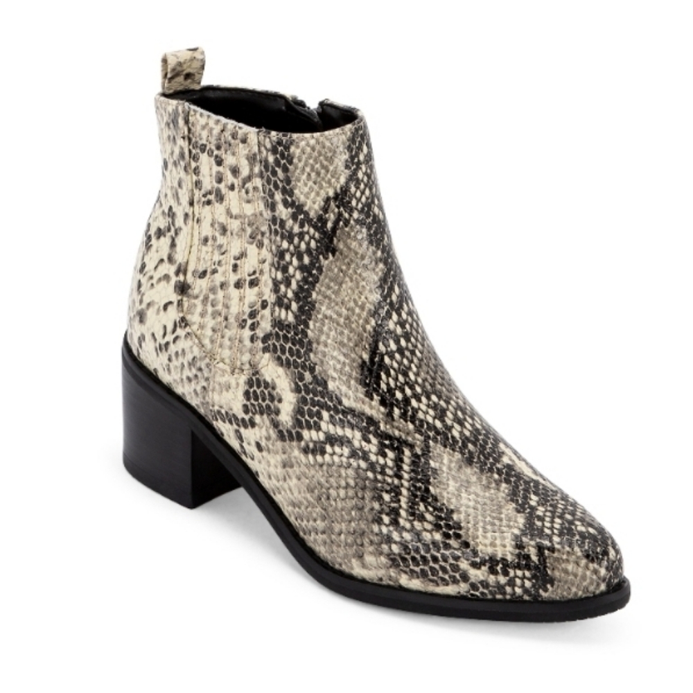 Blondo Elvina Waterproof Natural Snake Print Bootie. Genuine Leather.